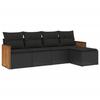 VidaXL Garden Lounge Set 5 Pcs with Cushions Black Braided Resin 3259997