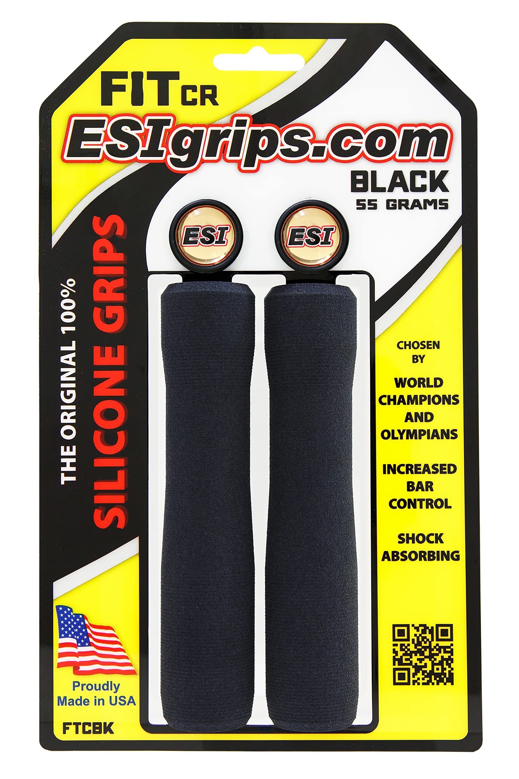 

Грипсы ESI FIT CR Edge Черные FTCBK (Массивный/Гонщика Комбо) чёрный