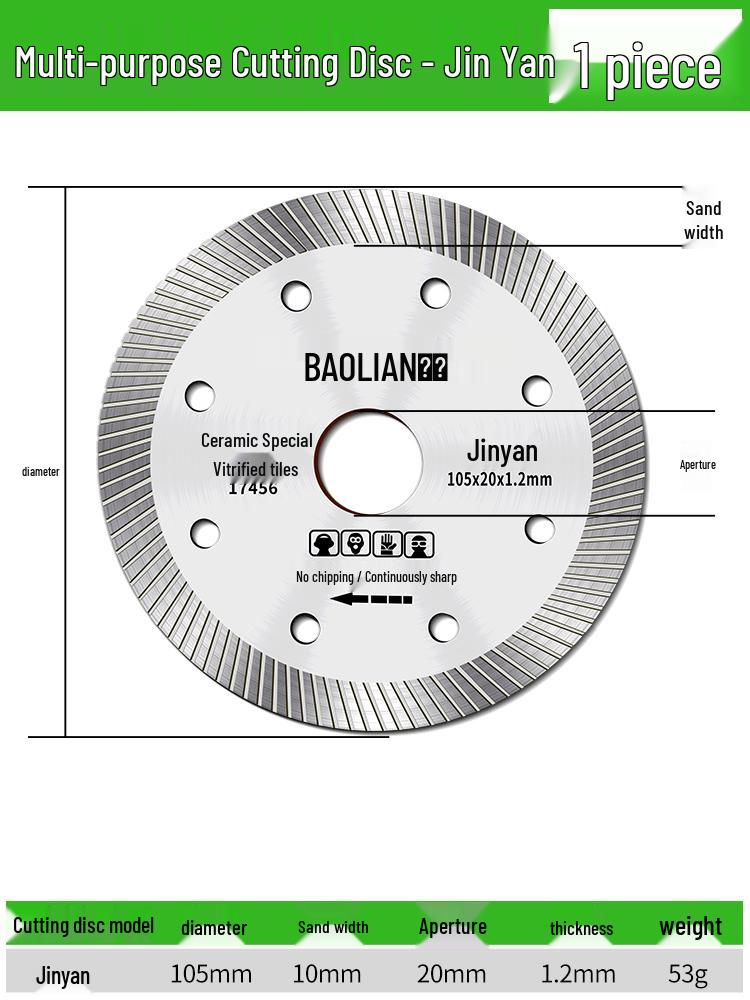 Marble & Ceramic Cutting Disc for Angle Grinders - Small Dry Saw Blade