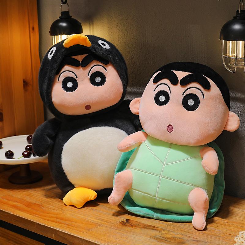 Crayon ShinChans Backpack Penguin Anime Plush Toy Soft Stuffed Toy Cute Cartoon Figure Home Decoration Ornament Perfect Gift