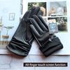 Genuine Leather Gloves Women's Sheepskin Gloves White Elastic Style Velvet Lining Outdoor Windproof Winter Warmth  New