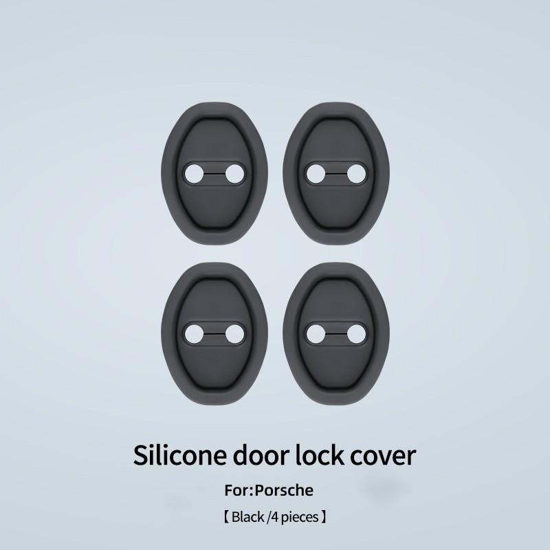 4Pc Silicone Car Door Mute Damping Cushion Door Lock Buckle Cover for Porsche 718 Boxster S Cayman 911 Macan Cayenne Accessories