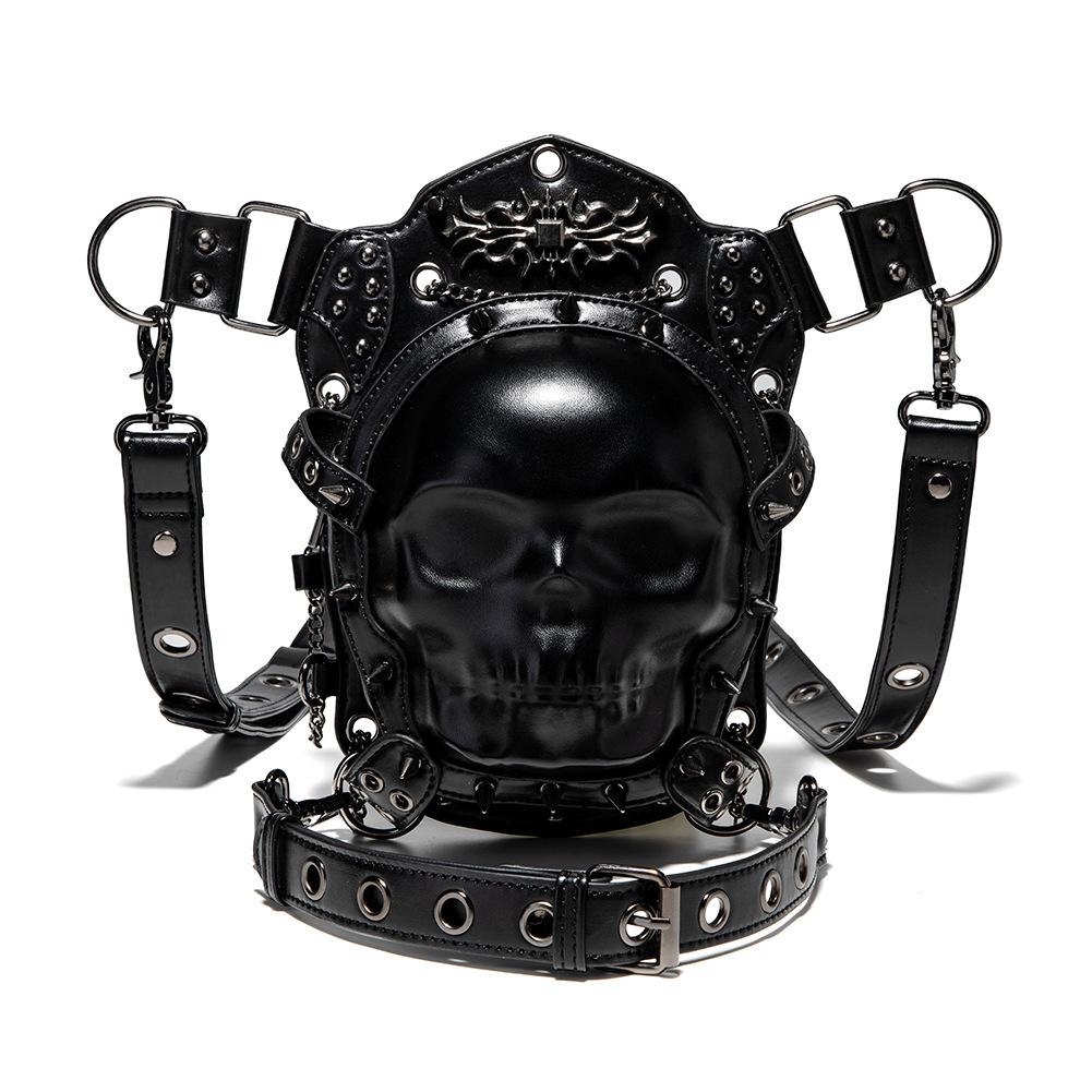 Creative Skull Ladies Crossbody Bag Multi-Back Diablo Punk Locomotive Fanny Pack
