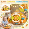 Children's Multifunctional  Punny Steering Wheel Puzzle Toy, Early Education Puzzle Sound And Light Busy Board Toy