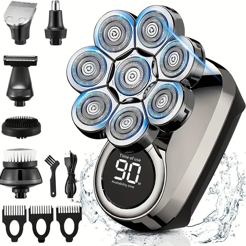 9D Head Shaver For Bald Men Electric Shavers Rechargeable Head Razor Ipx7 Waterproof Rotary Shaver With Led Display Men Gift
