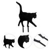 Black Acrylic Cat Stake Waterproof Simulation Black Cat Statue Cat Garden Stake  Courtyard