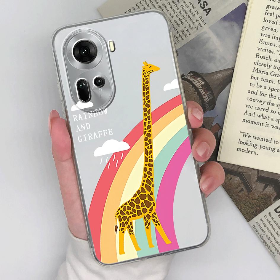 Case For OPPO Realme 12 Lite C67 A3 P1 Pro Pro+ Reno 11 Pro Find X7 Back Cover Fashion Rainbow Soft Silicone TPU Shockproof Clear Bumper Capa For OPPO