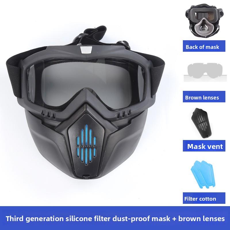 Maschera Integrale per Polvere e Schizzi Antiappannante Occhiali Protettivi Maschera per Sabbia e Polvere Vernice Spray Industriale Lucidatura Alta Definizione
