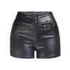 High Waist Elastic Leather Shorts - Slimming Hip Lifting Motorcycle Style Women's PU Pants