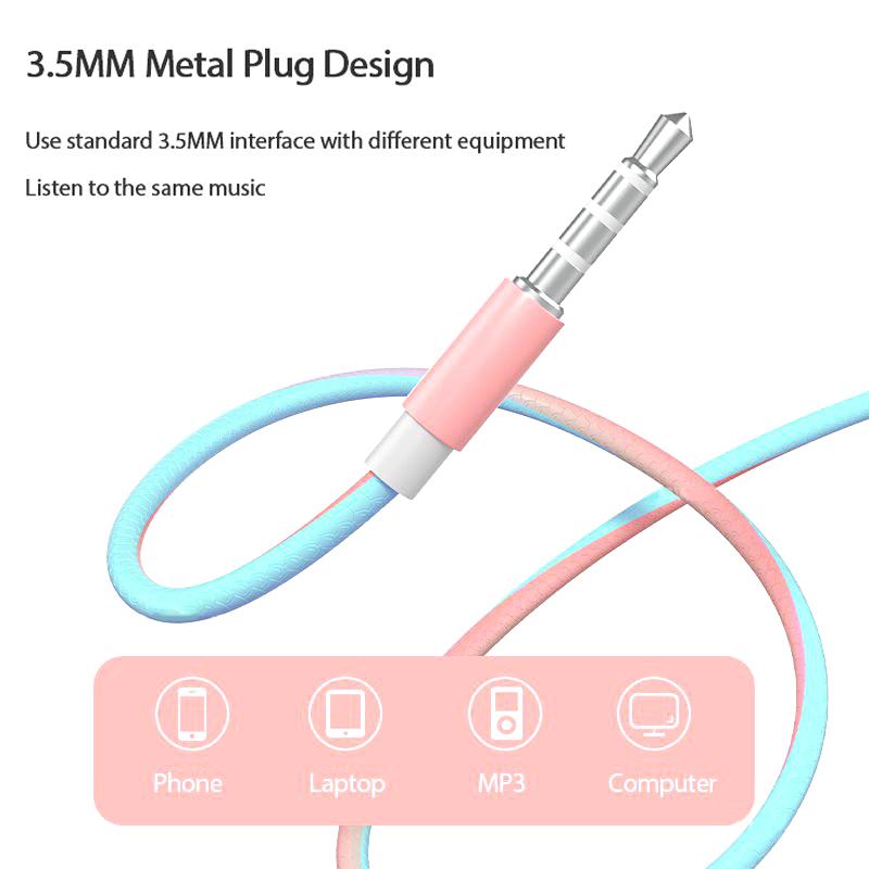 Universal 3.5Mm Stereo In-Ear Macaron Color Headphones Sport Music Earbud Wired Earphones With Mic For Xiaomi Huawei Samsung