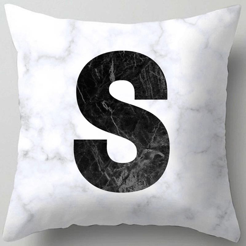 Marble Letter Print Pillowcase Decorative Pillow Sofa Cushion Cover Home Decor Pillowcase