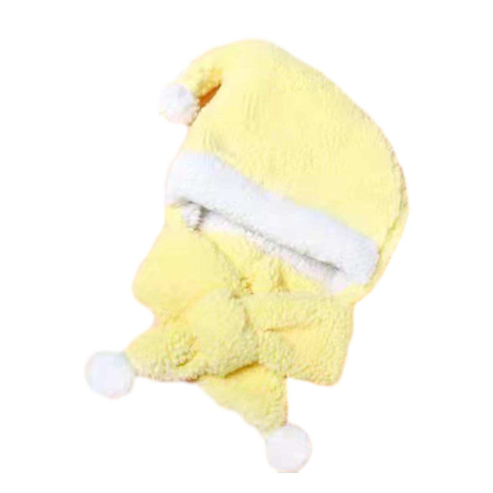 Christmas Plush Santa Hat with Thicken Scarf Unisex Comfortable Adult&Kids Christmas Hat for Carnivals Holiday Party жёлтый