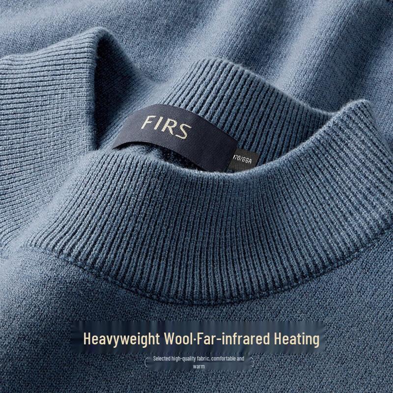 FIRS Men's Far Infrared Machine Washable Crew Neck Knit Sweater