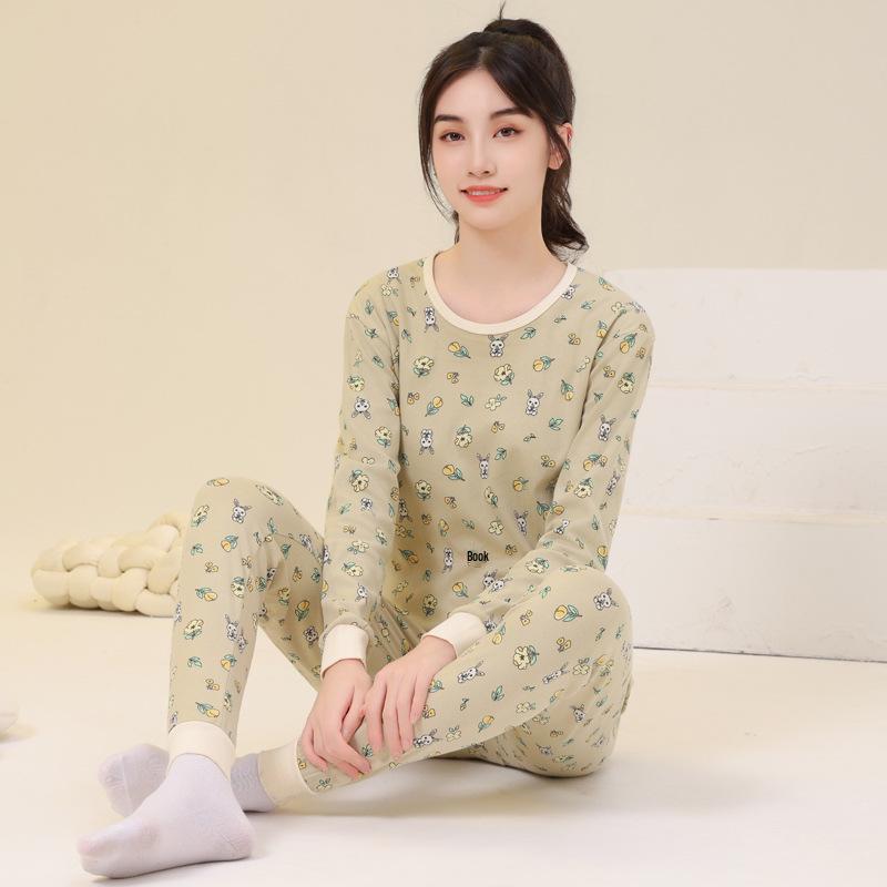 Teen Boys' Autumn Cotton Clothes Set: Thin Style Underwear and Wool Shirt for Junior High Students