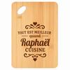 Planche À Découper - PLANETEE - Meilleur Quand Raphaël Cuisine - Bambou - 30x20x1 Cm - Trou 24 Mm