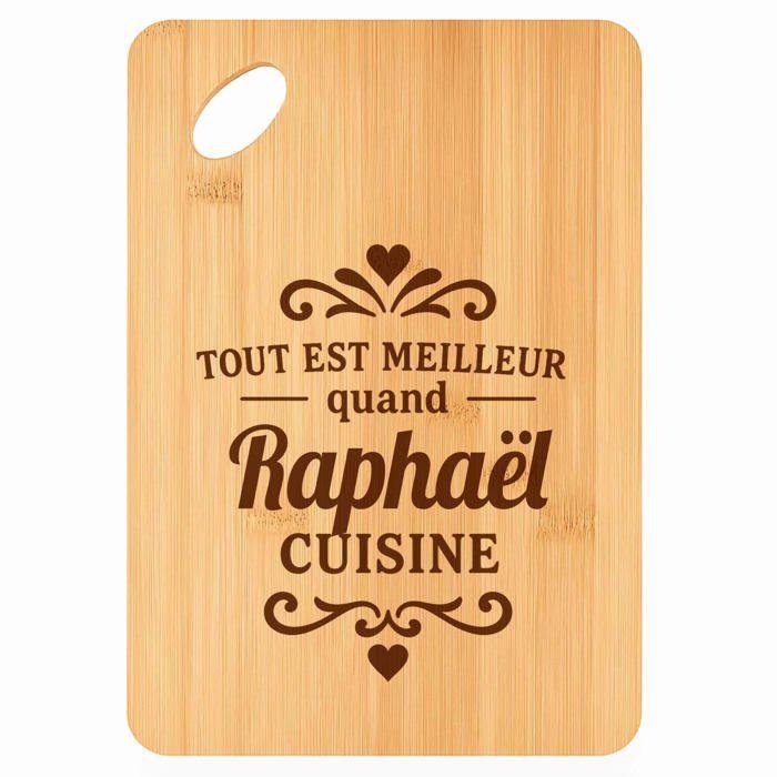 Planche à découper - PLANETEE - Meilleur quand Raphaël Cuisine - Bambou - 30x20x1 cm - Trou 24 mm