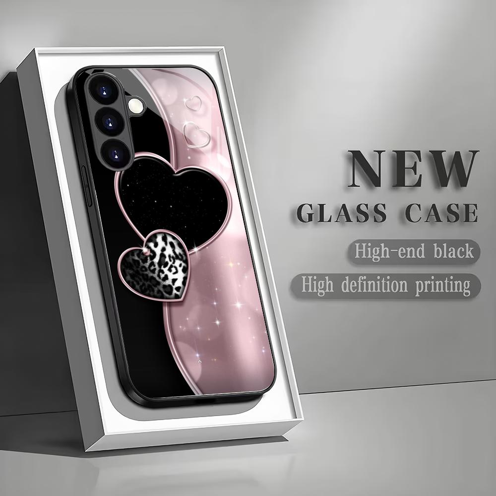 

Love design tempered glass phone case suitable for Samsung Galaxy S26 S25 S24 S23 S22 S20 FE/Ultra/Plus anti drop back cover GalaxyS25