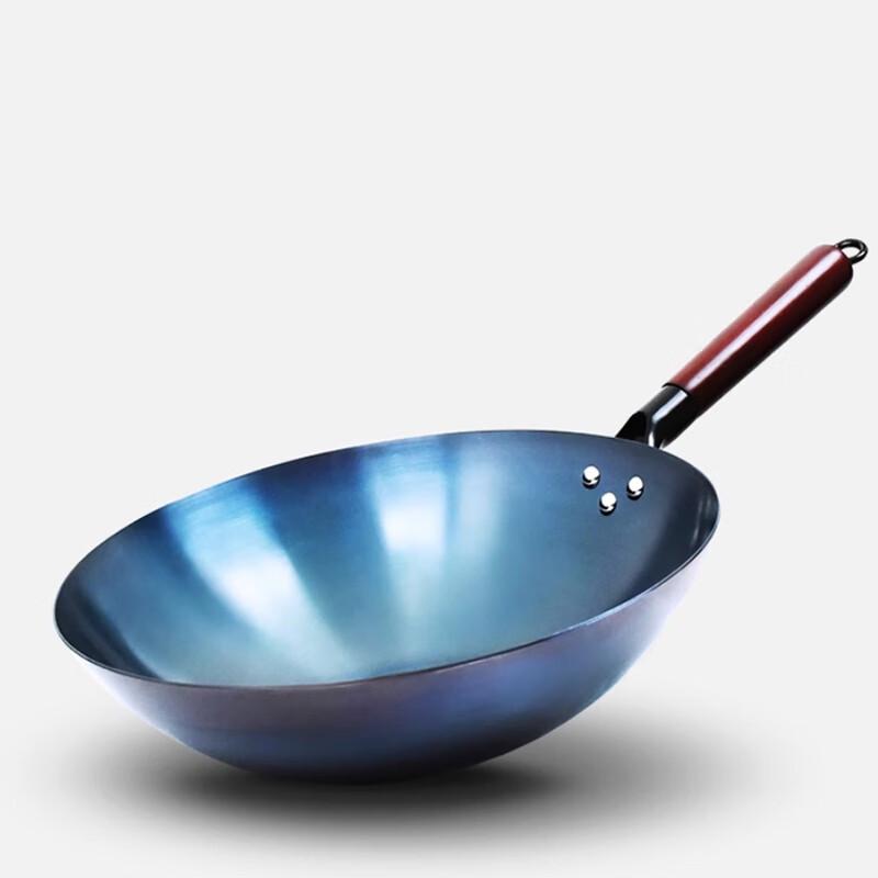 De Qi Beechwood Handle Forged Iron Wok