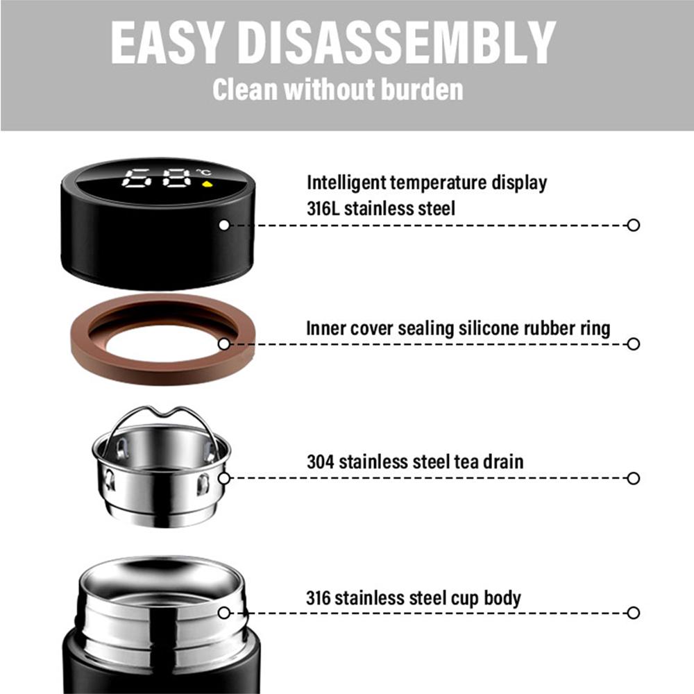 Car Stainless Steel Smart Thermometer Cup LED Temperature Display Thermos Bottle For Volvo Rdesign XC60 XC90 V40 V50 V60 AWD S60