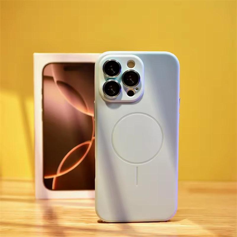 Luxury Soft For Magsafe Wireless Charging Case For iPhone 16 15 14 13 12 11 Pro Max Plus  Magnetic Dopamine Shockproof PC Cover