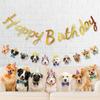 Cute Animal Happy Birthday Banner Paper Cat Garland  Birthday Party Decoration