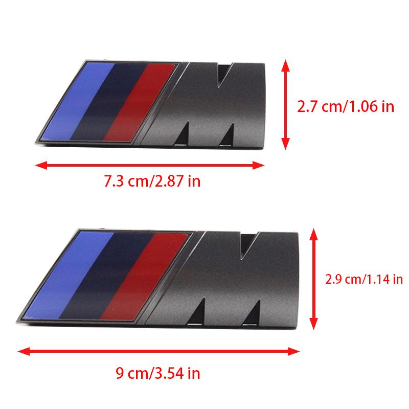 1Pcs 7.3cm 9cm M Logo 3D ABS Car Styling Front Grille Badge Emblem Accessory For BMW Performance E36 E60 E90 X2 X1 X3 X5 E46 M3