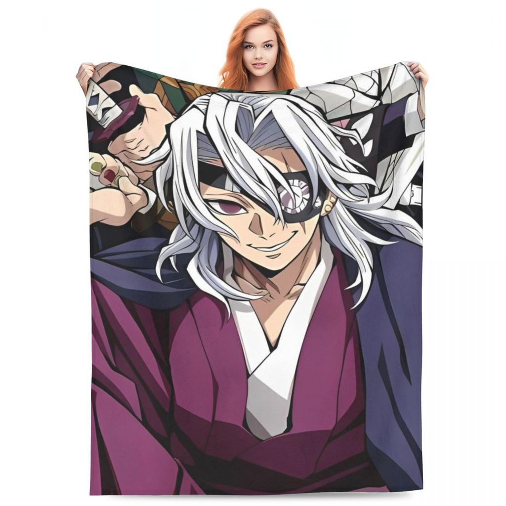 Zvukový pilíř Tengen Uzui Flanelová deka Anime Demon Slayer Vlastní přehoz na postel pohovku gauč 150*125cm Přikrývka