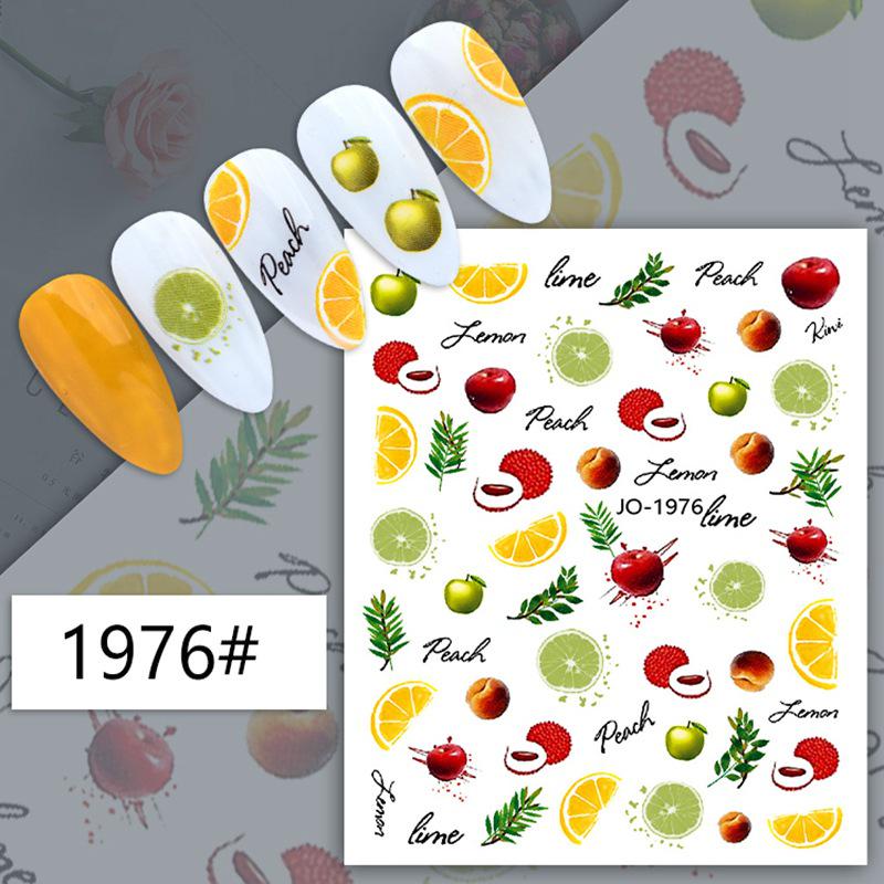 Fruit Series Nail Art Stickers: Lemon, Pineapple, Watermelon, Banana, Strawberry