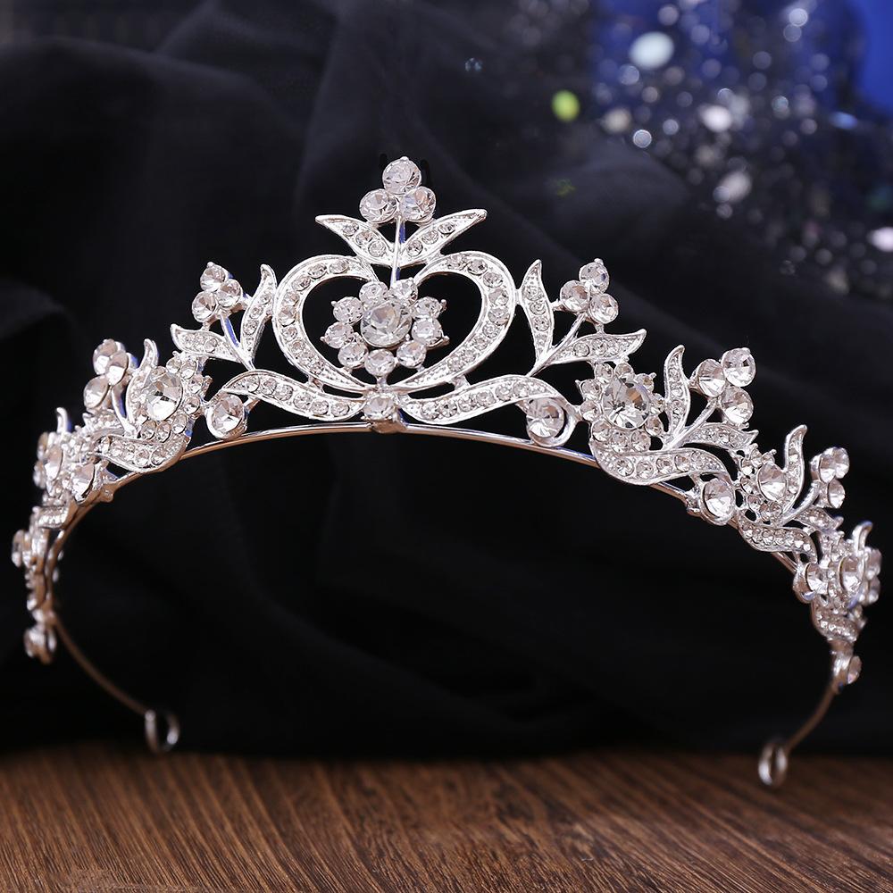 Neue Brautkopfbedeckung, exquisite Strasskrone Braut Prinzessin Krone Hochzeitszubehör Krone Haarschmuck