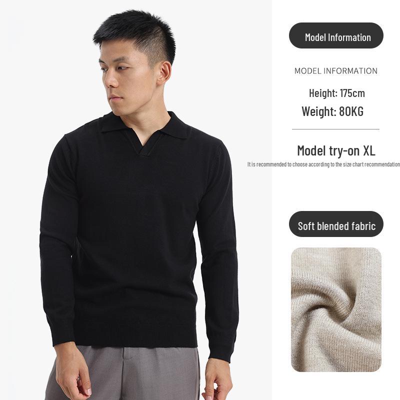 Men s High-End Seagull Collar Sweater - Versatile, Casual, Warm Knitwear for Autumn/Winter M