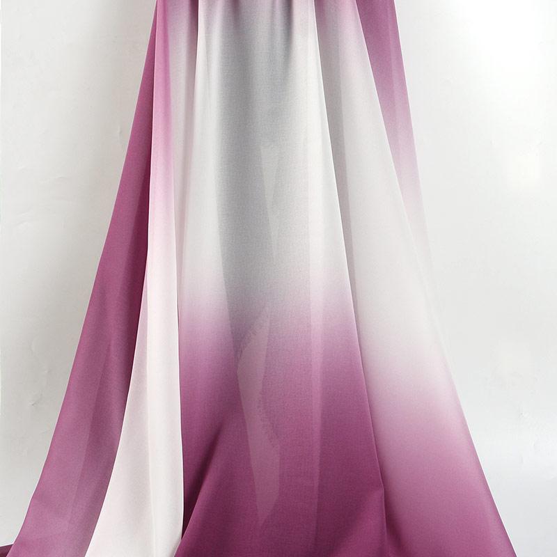 1M Dünner Ombre Chiffon Stoff Weicher Farbverlauf Durchscheinendes Tüll Gaze Stoff Für DIY Nähen Schal Tanzen Hanfu Kleid Material