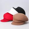 2021 Japanese and Korean 100% Australia Wool White Cloche Hat Irregular Newsboy Cap Lady Chic Berets Women Felt Fedora Hats