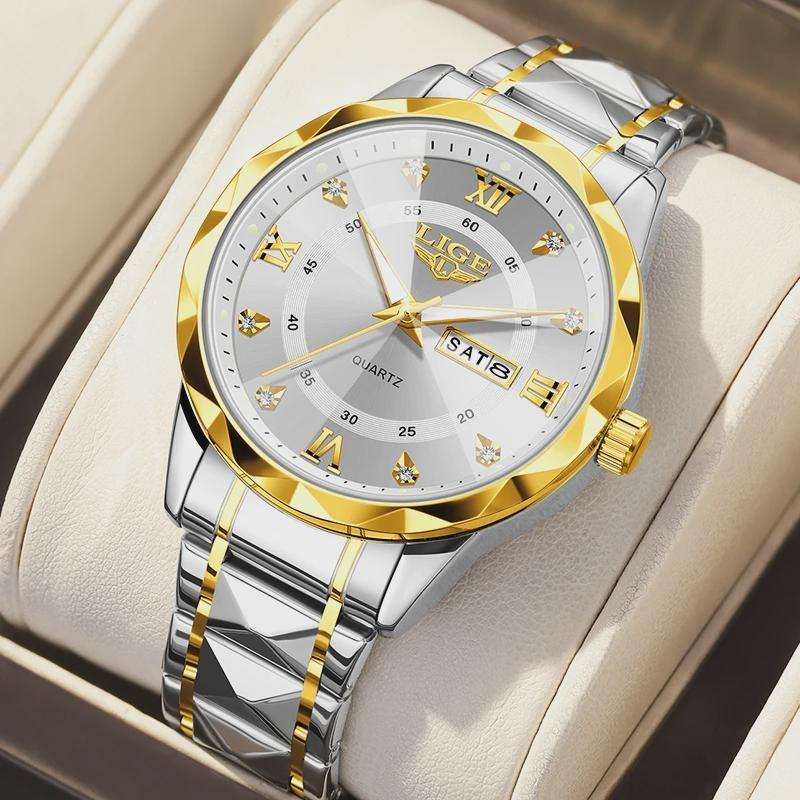 Fashion Simple Quartz Man Watch Luxury Business Steel Band Casual Sports Waterproof Date Weeks Watches