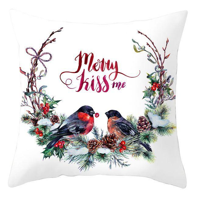 Cross-border Wholesale Christmas Pillow Covers Printed Holiday Sofa Car Pillow Waist Back Cushion Cover