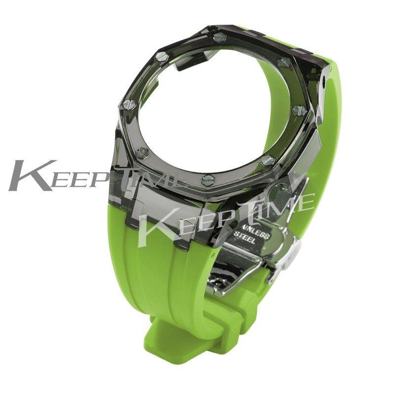 For Casioak G-Shock GA-2100 GM-2100 GMA-S2100 GA2100 Mod Kit Transparent PC Case Rubber Strap Watchband Replacement Accessories