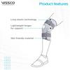 Vissco Stretchable Hinged Elastic with Open Patella, Knee Support, Knee Pain,Braces for Walking,Workout for Pain Relief, Men & Women- XL (Grey)