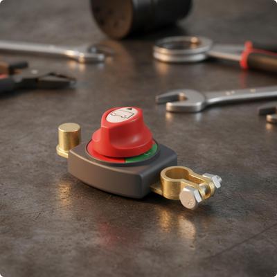 12V48V Disconnect Switch | Clear Position Indicator, Compact Rectangular Design, Automotive Cut Off