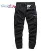 Cozy Up Cotton Workwear Pants, Loose Fitting Men's Elastic Waist Casual Pants