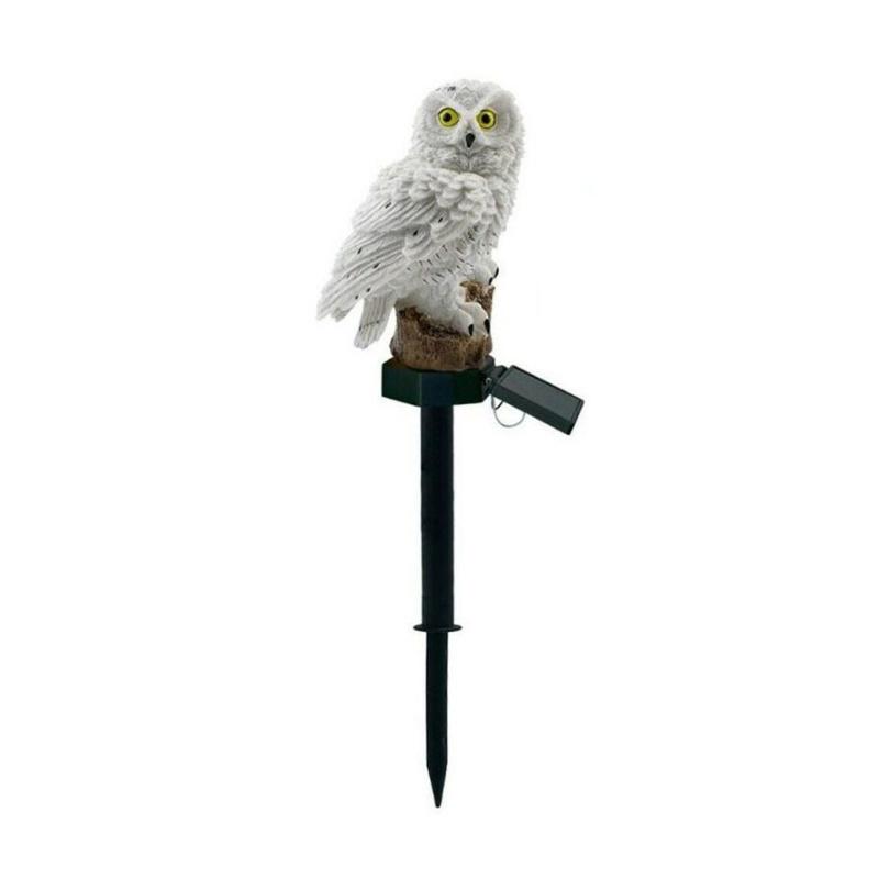 

Солнечные садовые светодиодные фонари Сова Животное Газонное украшение Водонепроницаемая лампа белый