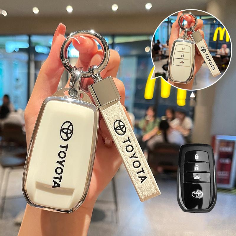 Fashion TPU Car Key Case Full Cover for Toyota CHR Hilux Fortuner Land Cruiser 200 Camry Corolla Crown RAV4 Highland Accessories