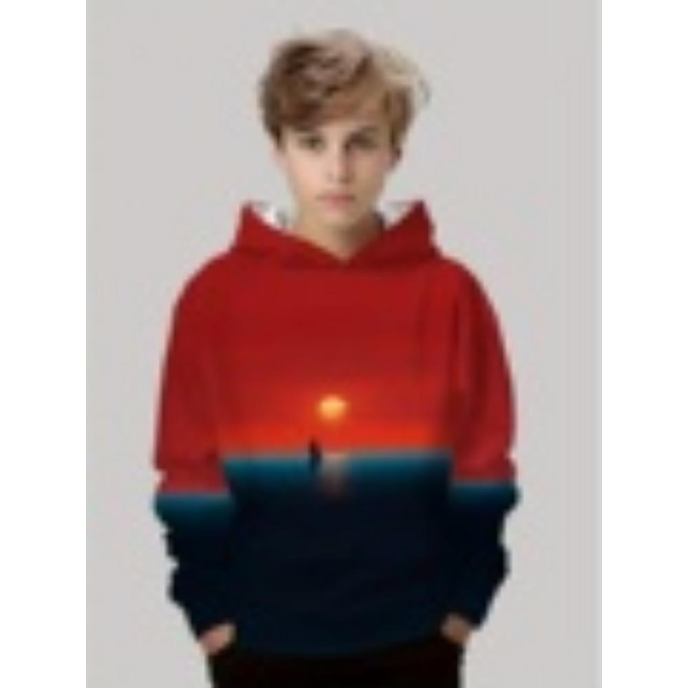 Cooler Gamepad-Print Jungen Casual Langarm Hoodies Jungen Sweatshirt Herbst Frühling Hoodie Tops Outdoor Bunte Kinderkleidung