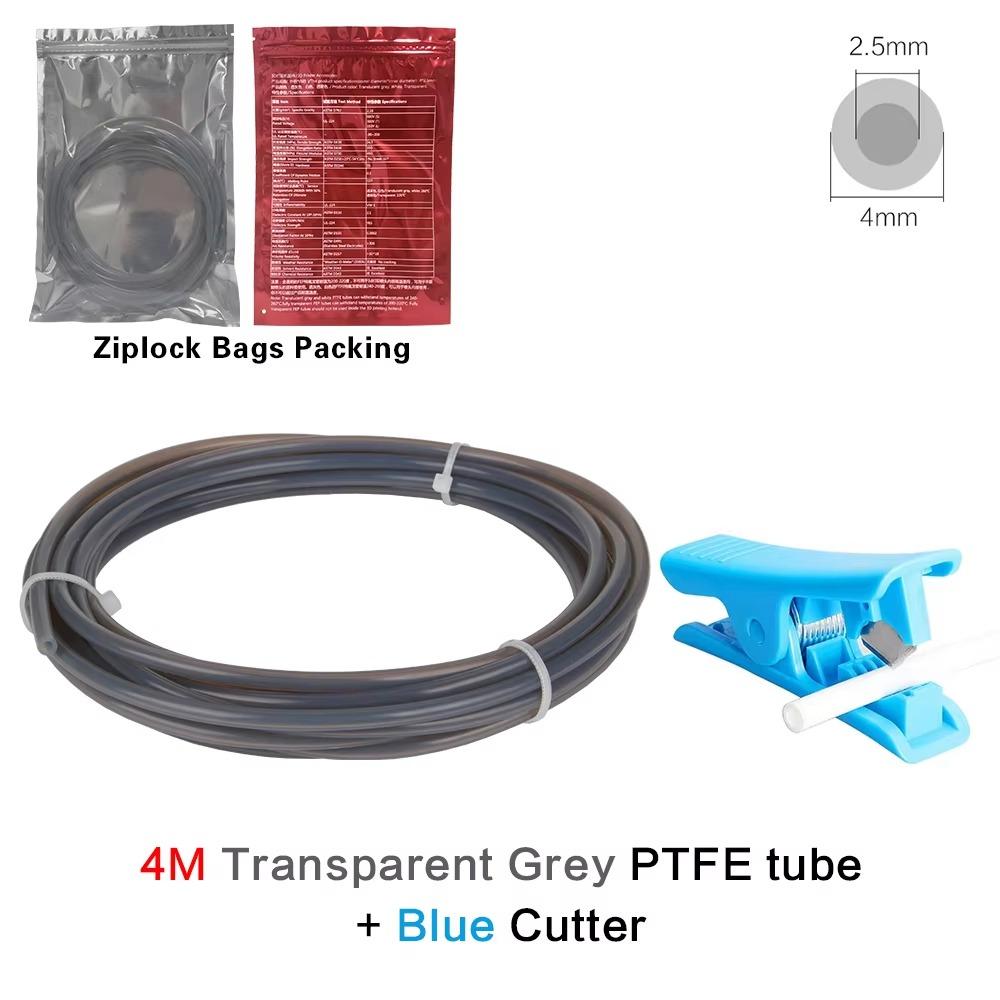 PTFE 3D Printer Feeding Tube 4x2.5mm 4 Meters Long PTFE Tube with Cutter Teflonto Pipe for Bambu Lab P1S AMS A1 Mini Consumable