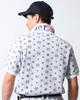 Golf Monogram Jacquard Polo Shirt Unisex Golf Wear Short Sleeve Summer Clothing 262GG1202 White XL [Gatcha] Men's