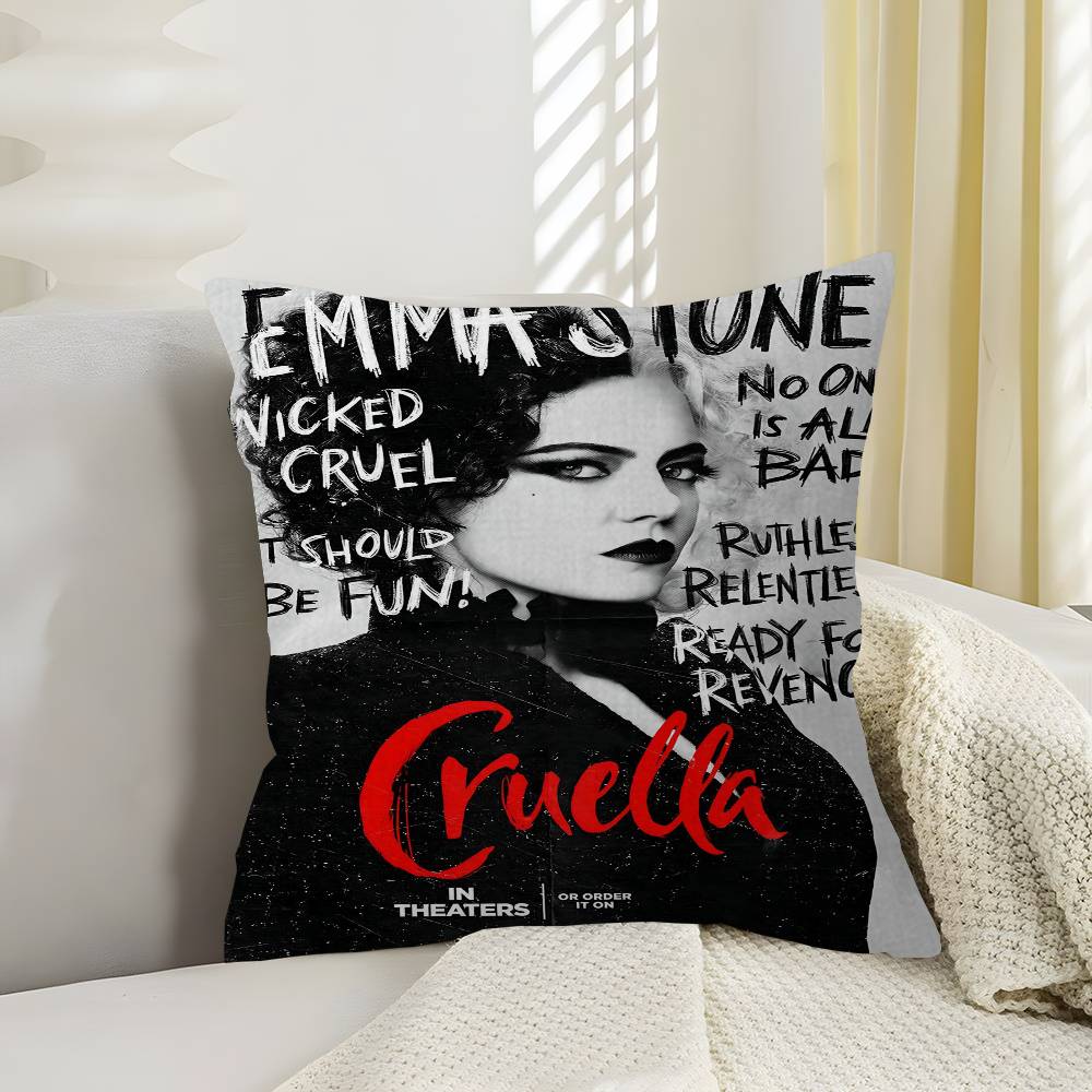 Movie C-Cruella Pillow Cover Design Cushion Cover Decor Holiday Decorati