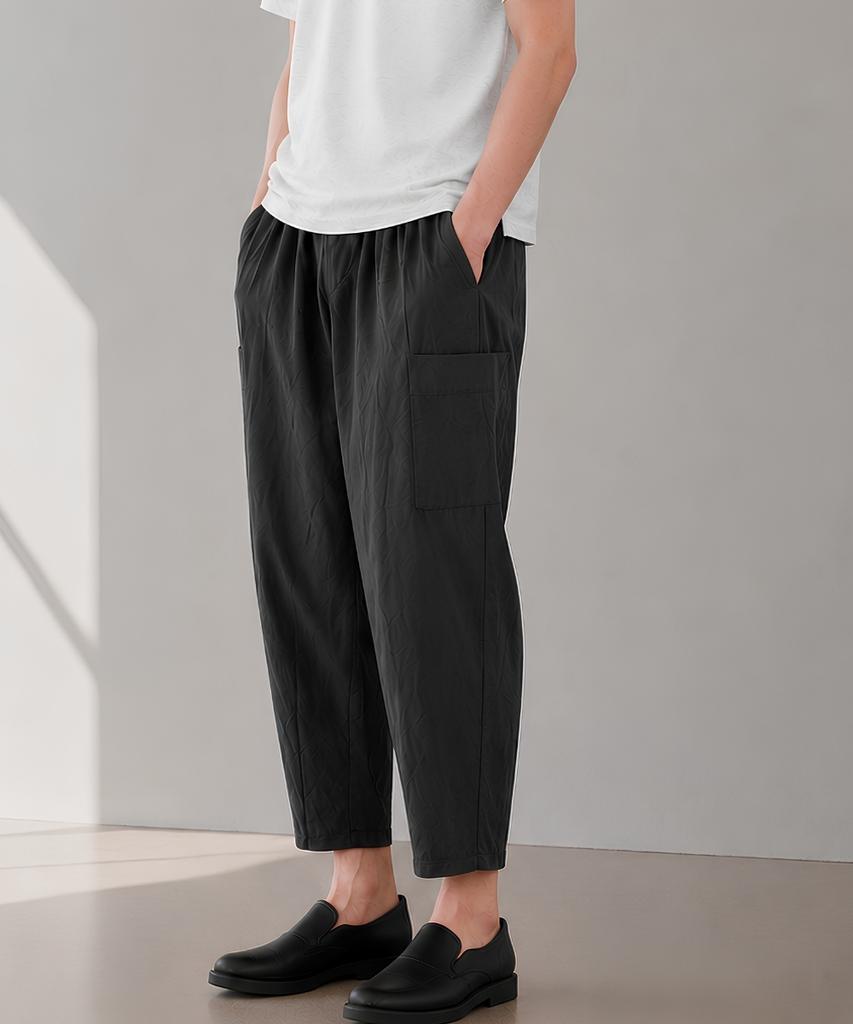 CUSTOMUS Men'S Nylon Spandex Cool Touch Length Baggy Balloon Pants Cxs26Mwpt604 Gry