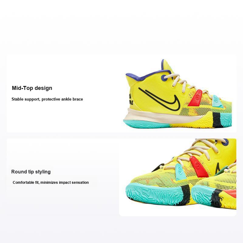 Nike Kyrie 7 GS 1 Mondo 1 Popolo Scarpe da Ginnastica per Bambini Giallo Giallo-Strike Verde-Abisso CT4080-700