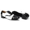 Black&White Leather Men Modern Dance Shoes Soft Soled Boy Adult Tango Salsa Latin Ballroom Dancing Shoes Heel 2.5cm