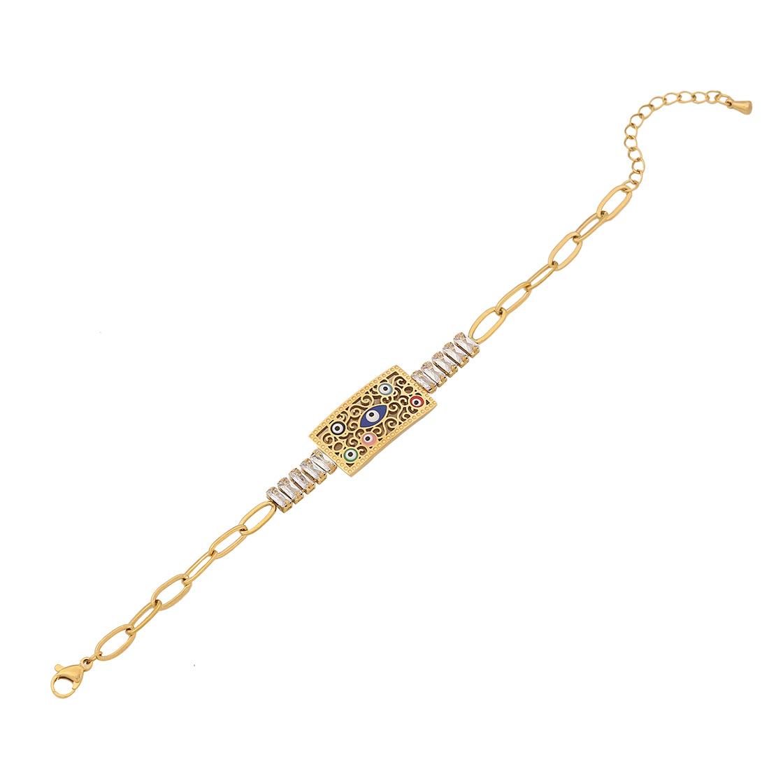 Dripping oil eye stainless steel bracelet, unique zircon jewelry, exclusive for Western style accessories