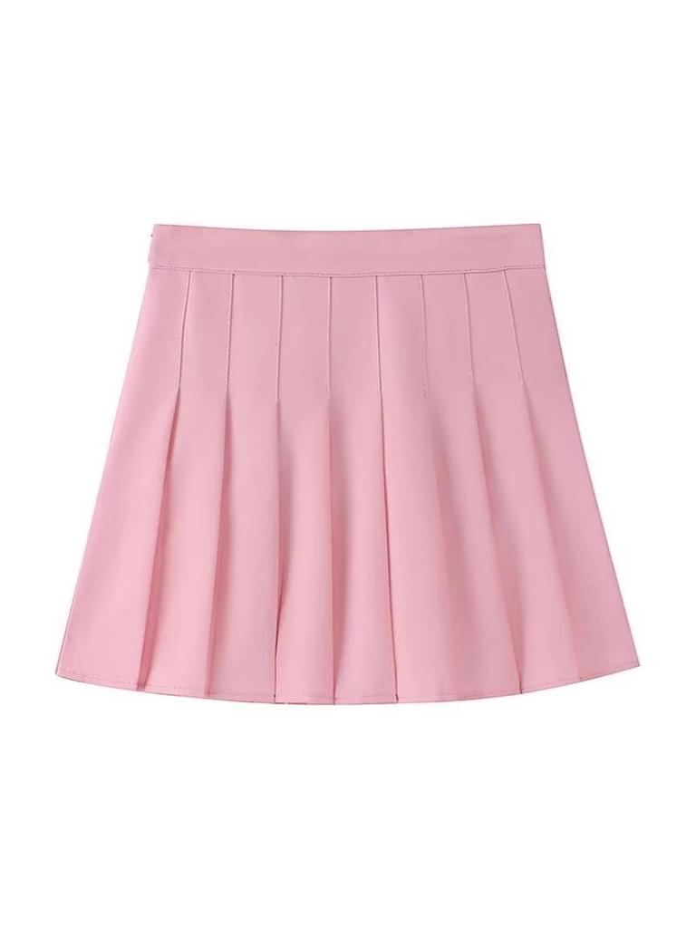 Korean Chic Multi-Color Pleated Skirt: Playful & Sweet JK-Style Lined Short Skirt