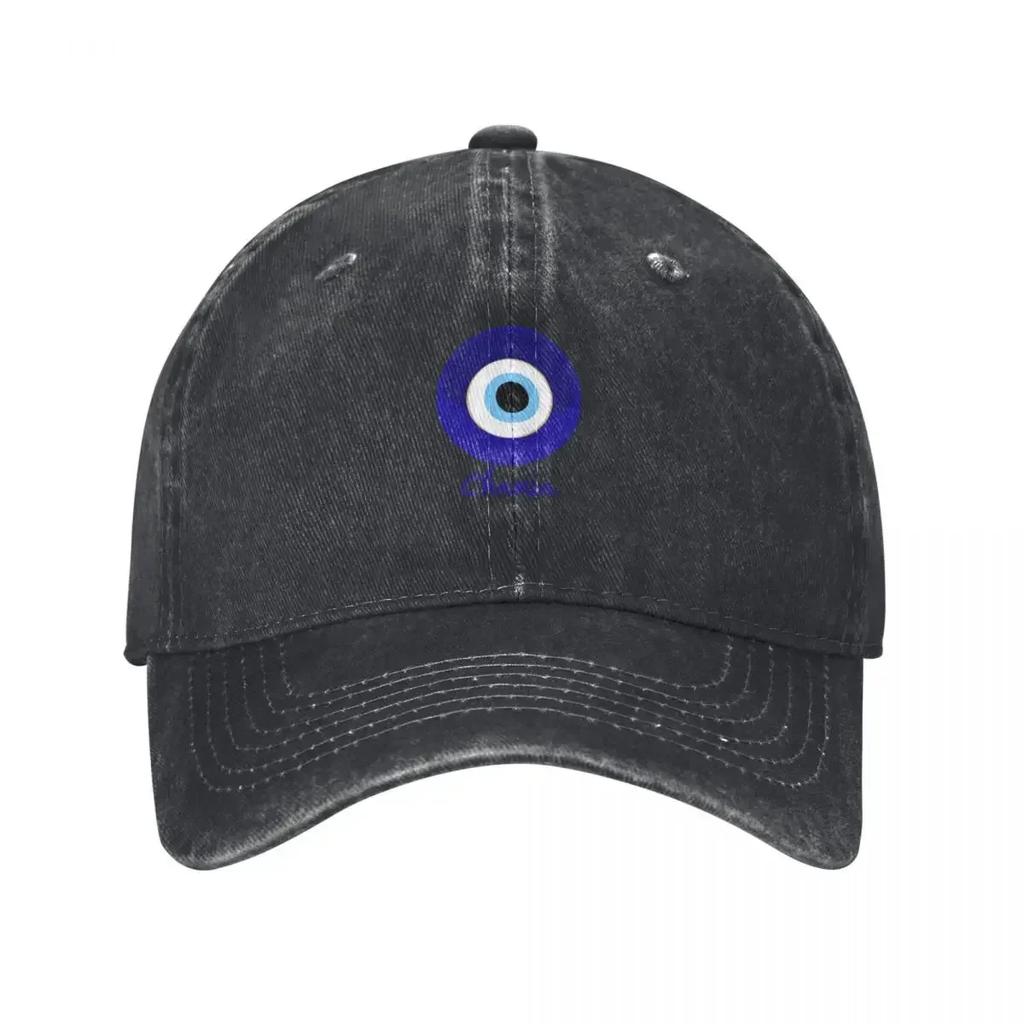 CHANIA - GREECE, EVIL EYE, Mati blue white. Baseball Cap derby hat golf hat genuine Hat Baseball Cap For Women Men's